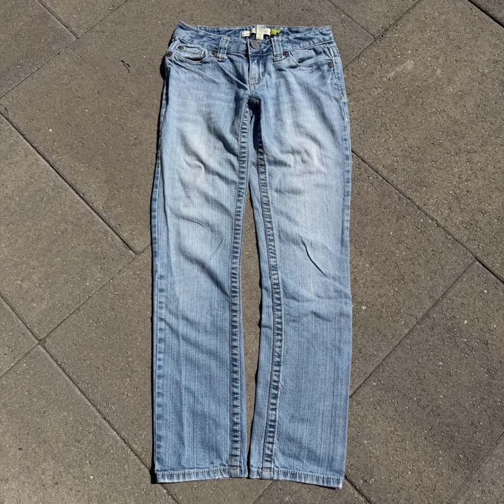 Aeropostale Bayla Skinny Leg Jeans Womens 00 Regular Light Wash Low Rise Denim